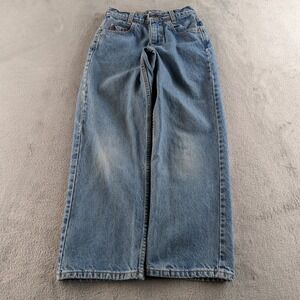 Vintage 90s Levis 565 Jeans Youth 12 Blue Light Wash Faded Relaxed Baggy Wide